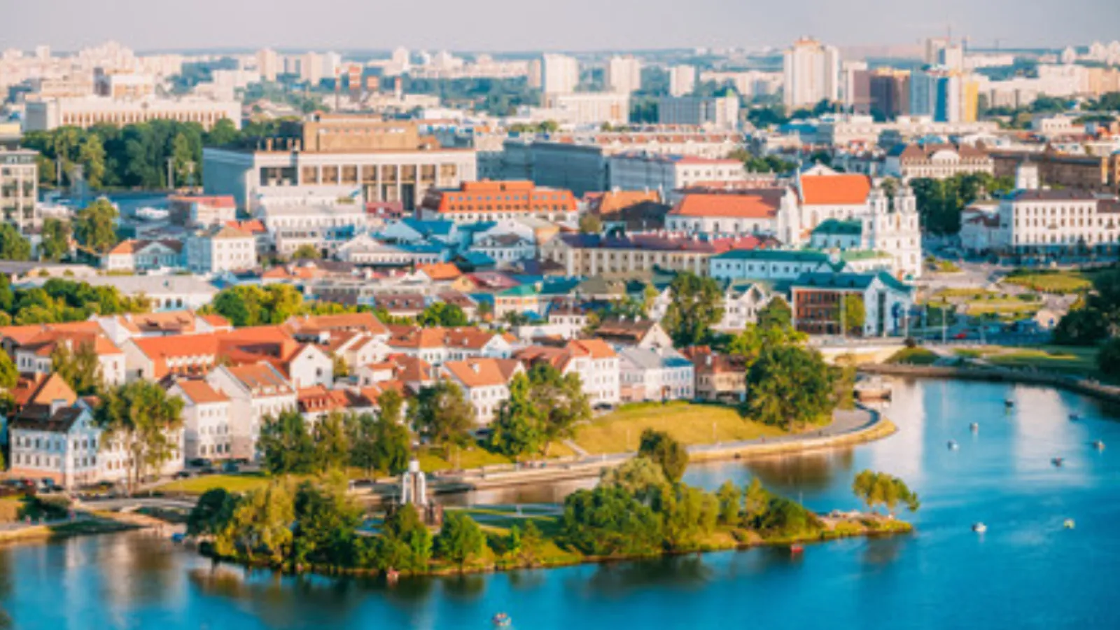aerial view of Minsk, Belarus