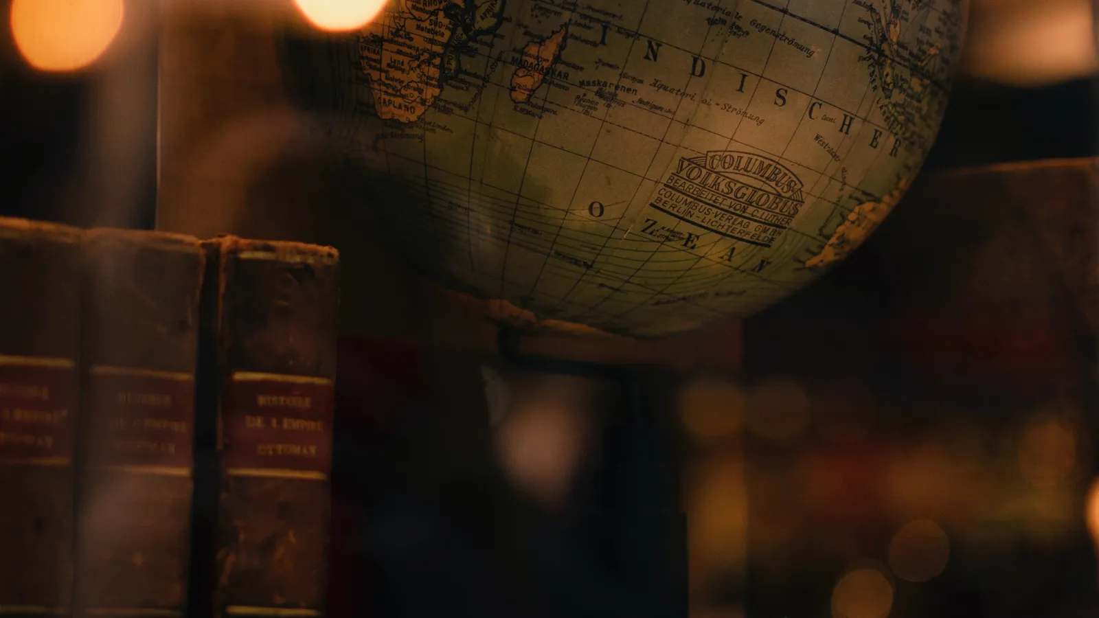 Globe and books
