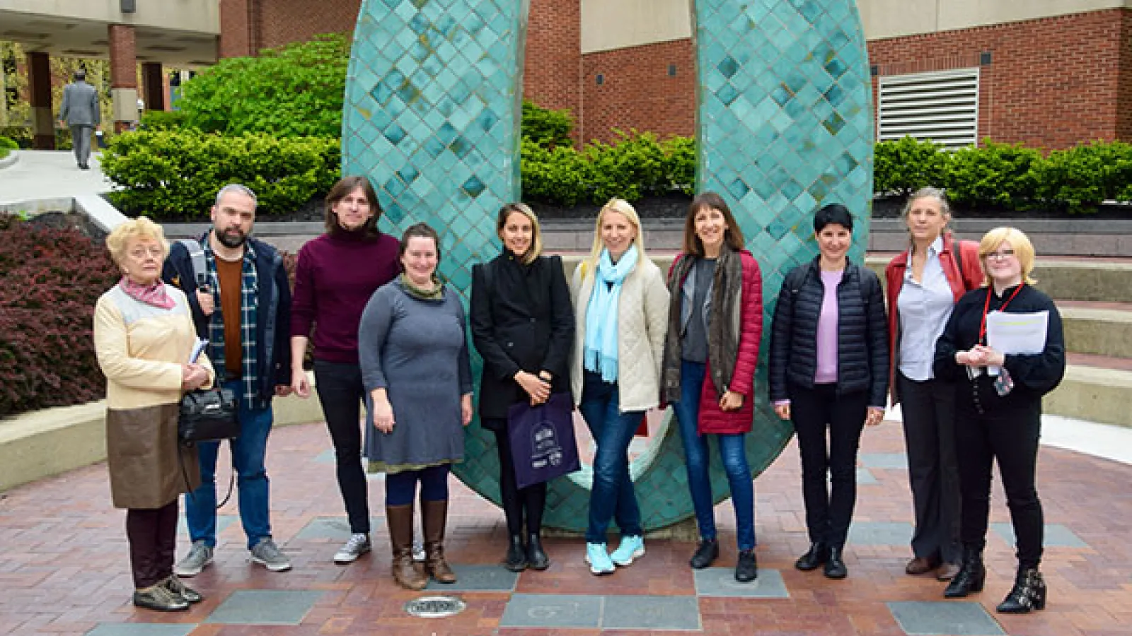 Members of the K-12 Serbian delegation and CSEEES staff