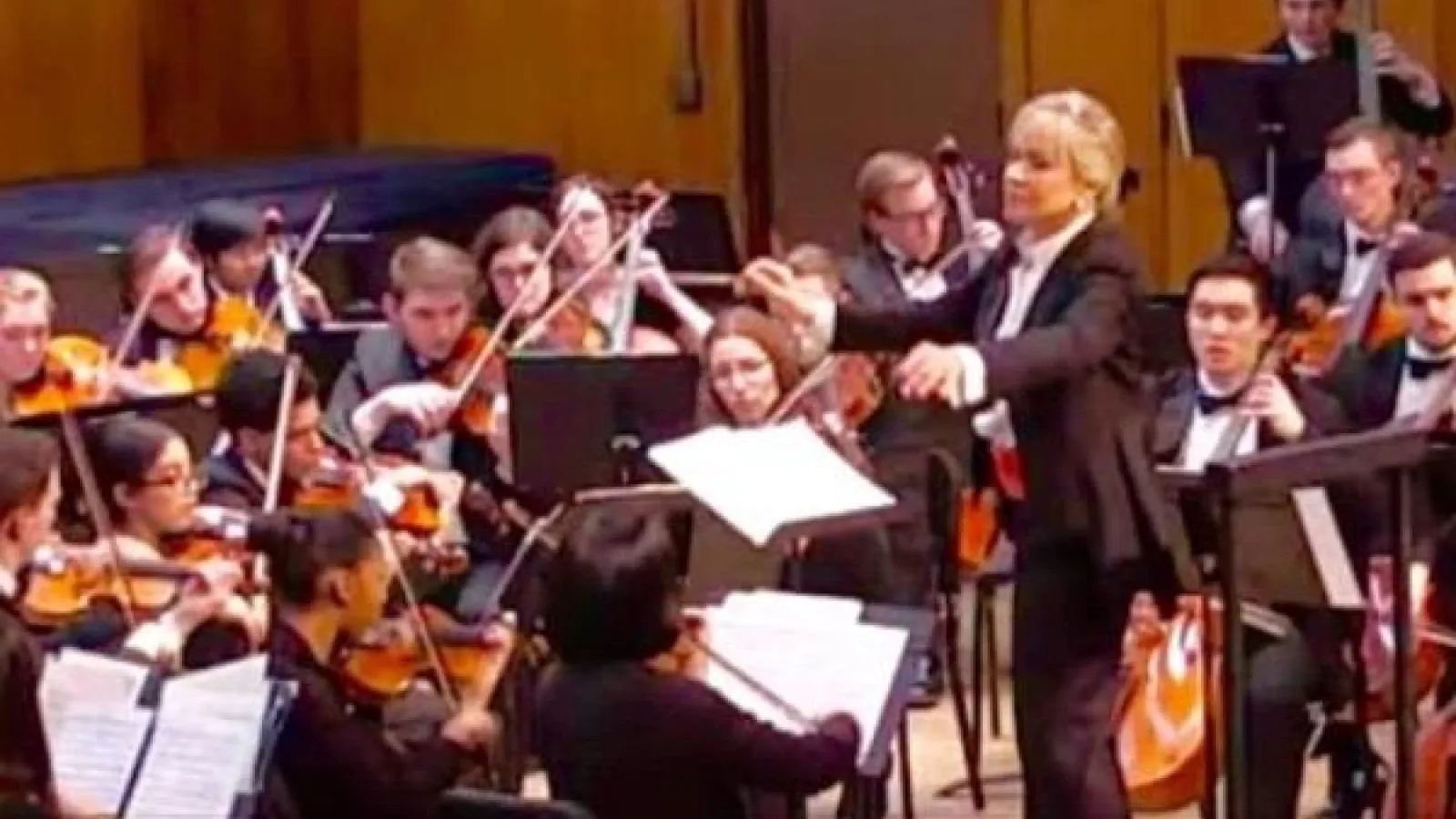 Symphony performers playing a piece of music