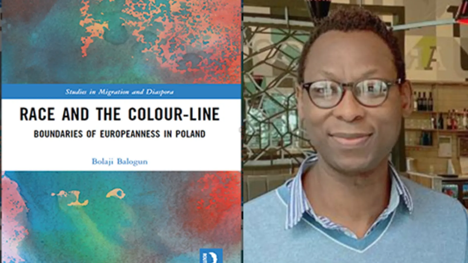 Left: Cover o Race and the Colour Line, Right: headshot of Bolaji Balogun