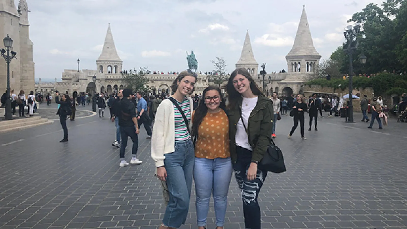 Previous study abroad students pose on their trip to Hungary and Poland