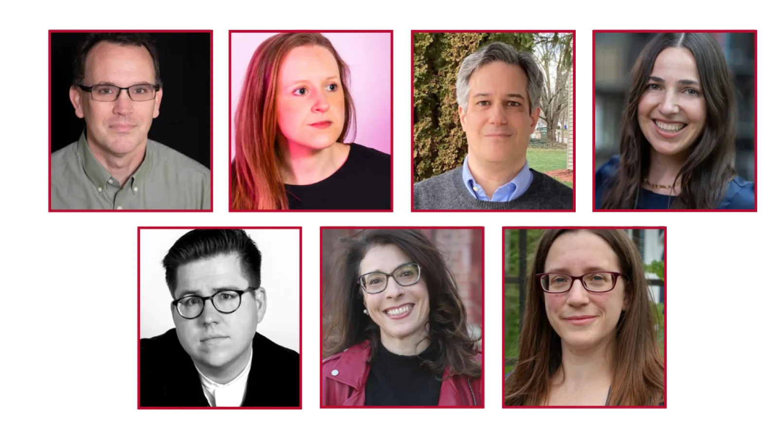 portraits of Nicholas Breyfogle, Alexander Burry, Ashley Bigham, Mara Frazier, Erik Herrmann, Robin Judd, Andrea Sims