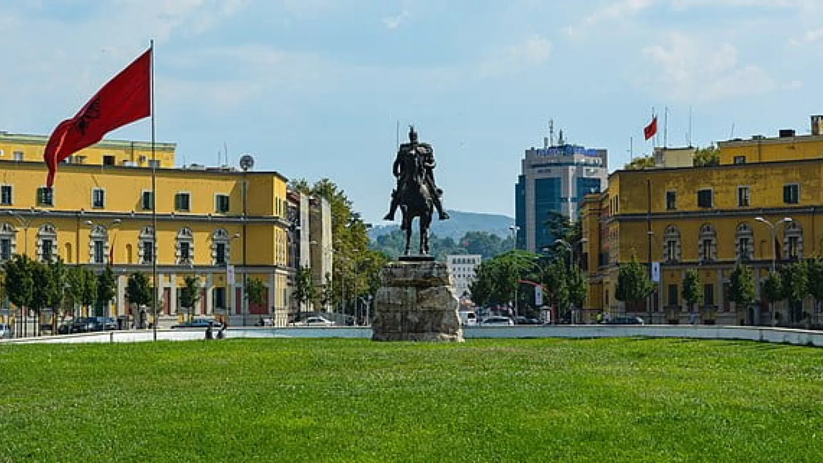 Europe Park at Skanderbeg Square in Tirana, Albania