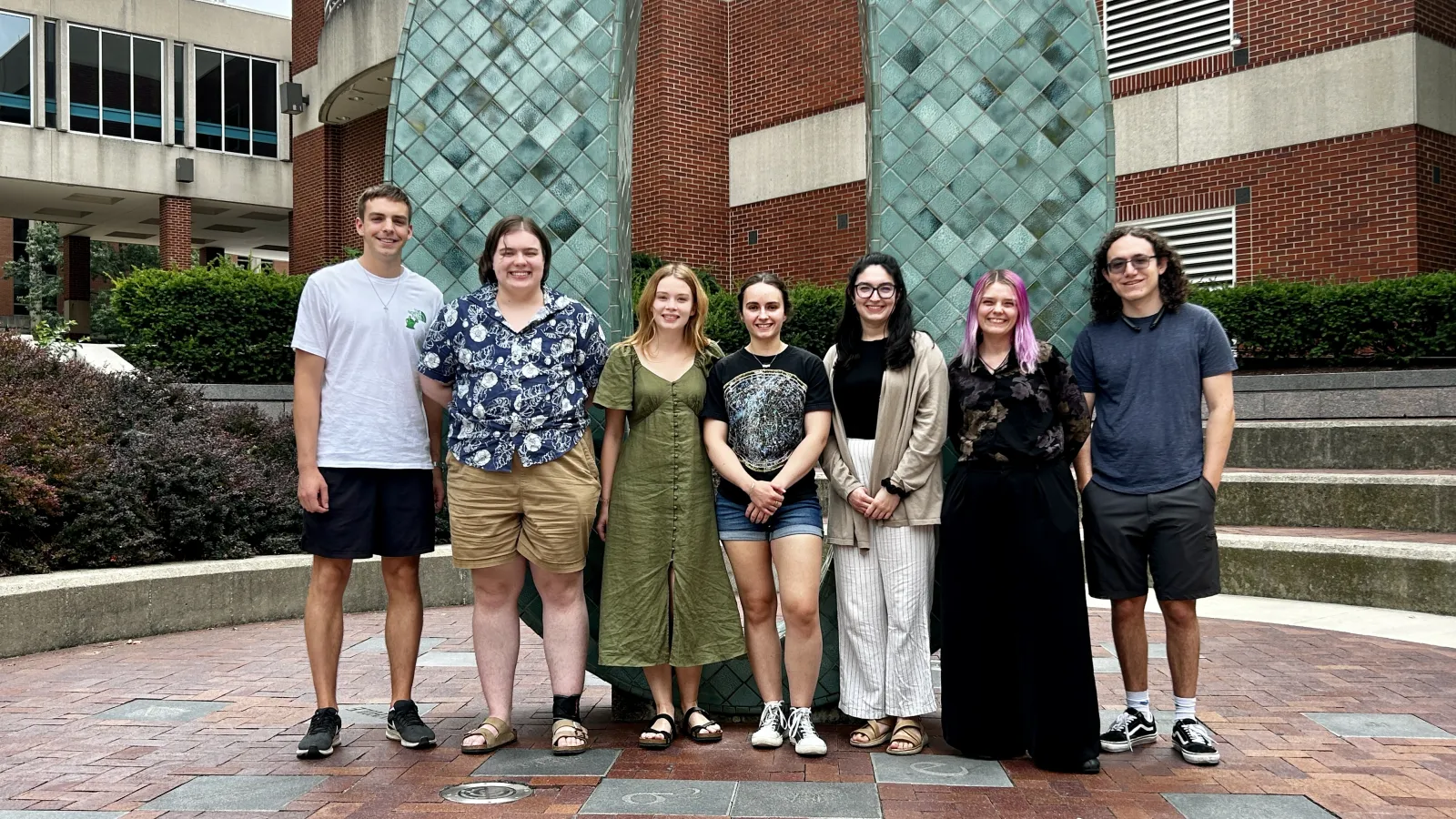 Left to right: Luke Bendick, Sascha Rohde, Sarah Hohman, Margot Hare, Devon Rancourt, Quinn Cline-Cook,and Liam Martin