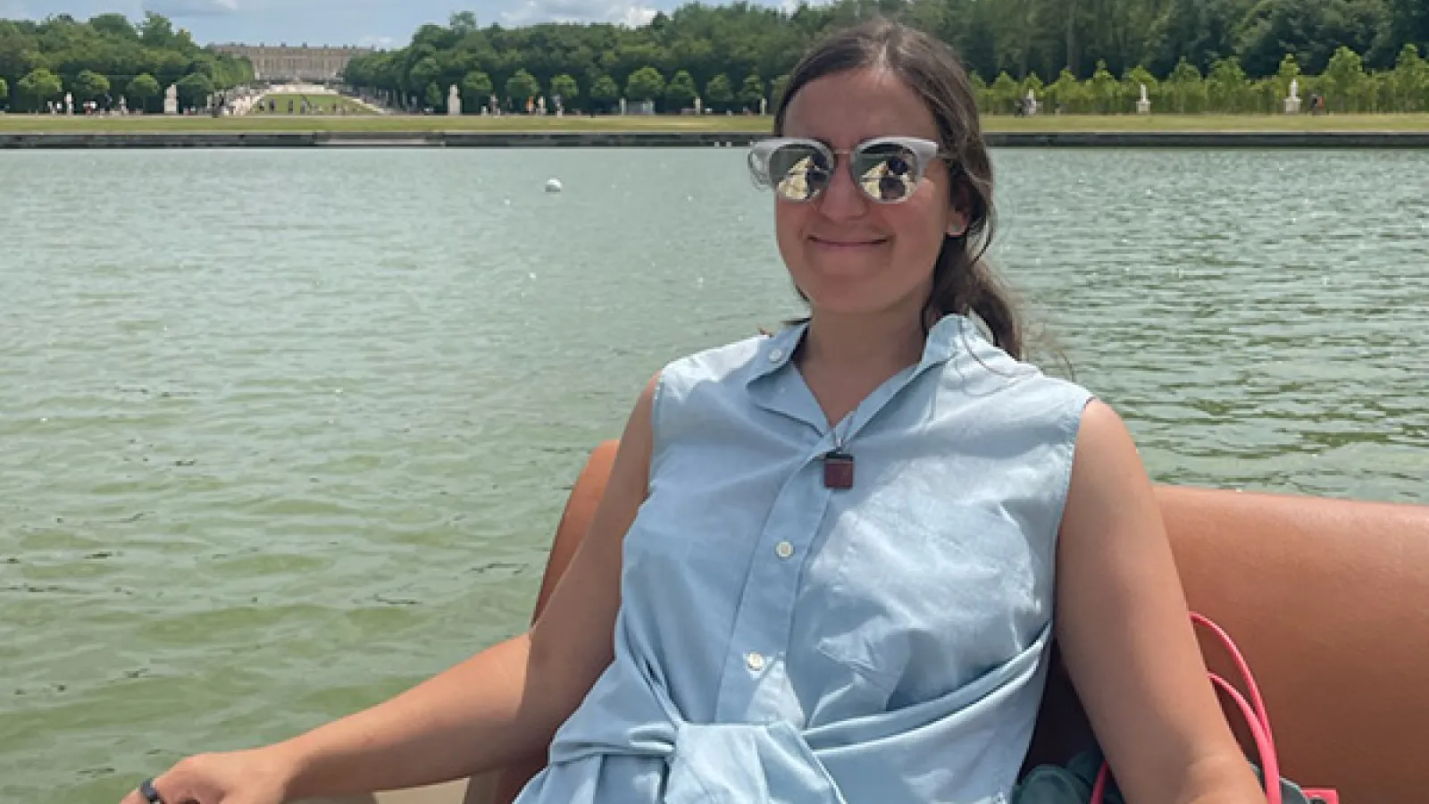 Eileen Kunkler relaxes on a boat