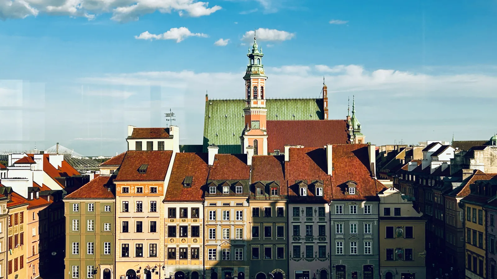 Aerial view of Warsaw's Old Town market