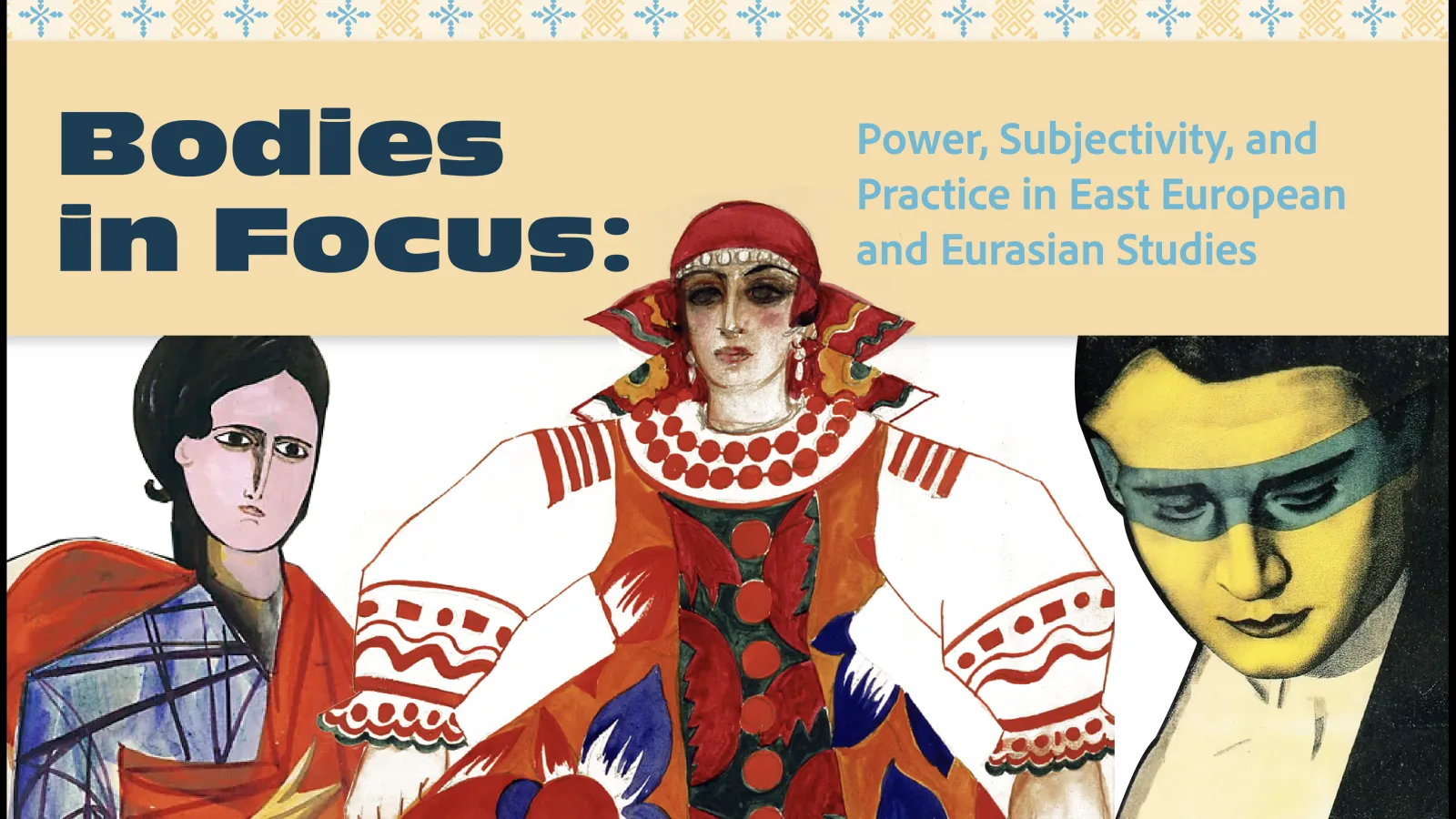 Bodies in Focus logo featuring art of people by different Slavic artists