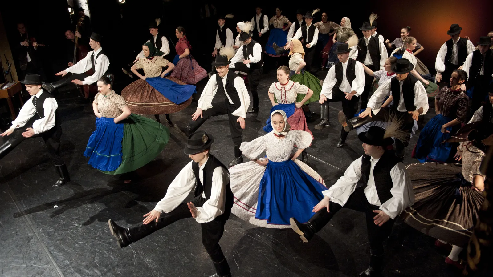 Group of Hungarian folk dancers