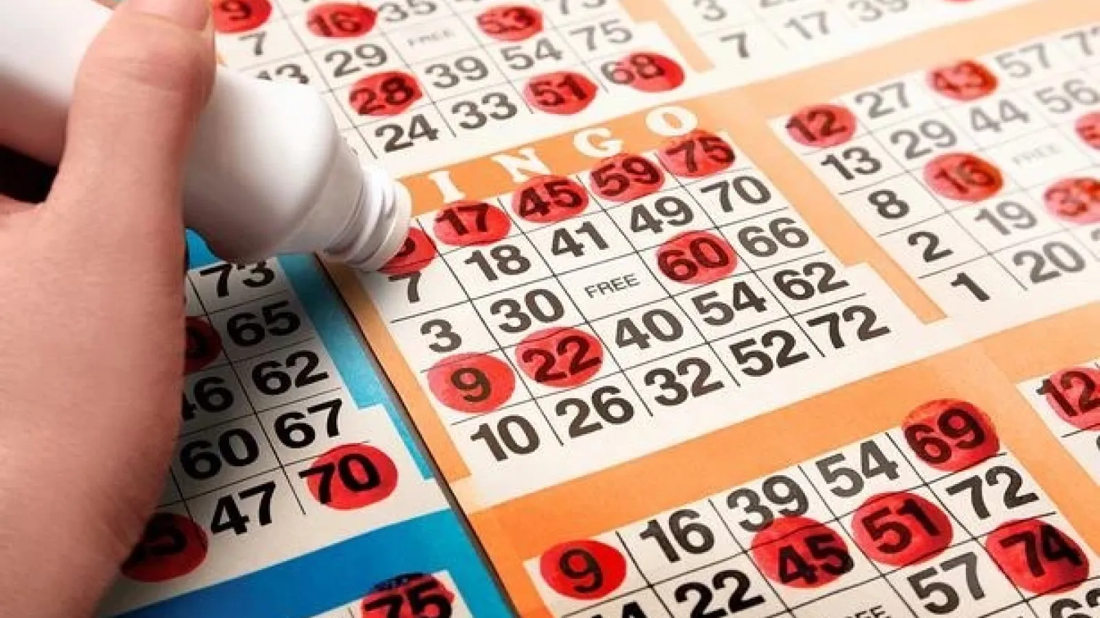 person playing bingo and stamping their card