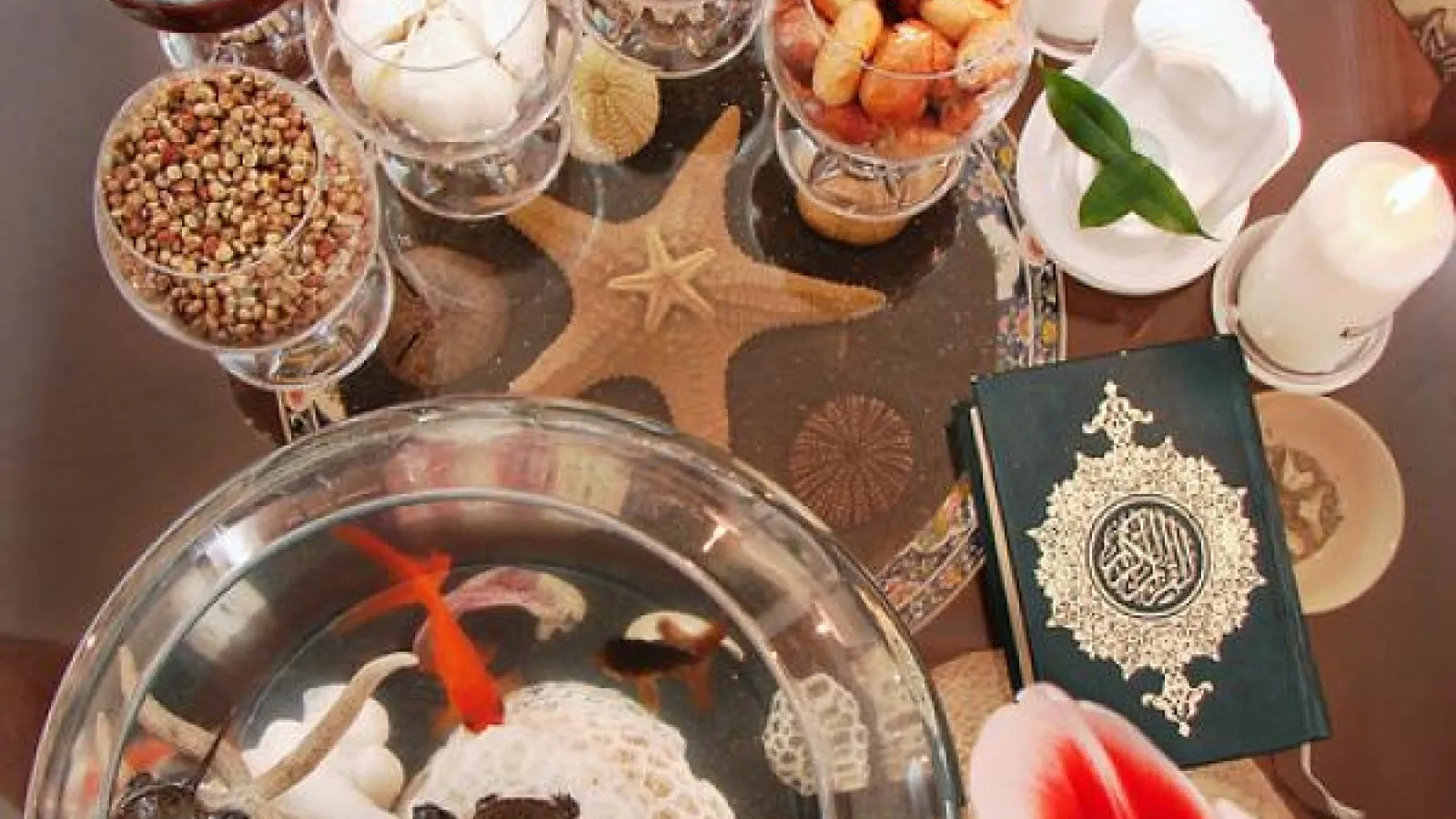 A table spread with traditional Nowruz foods