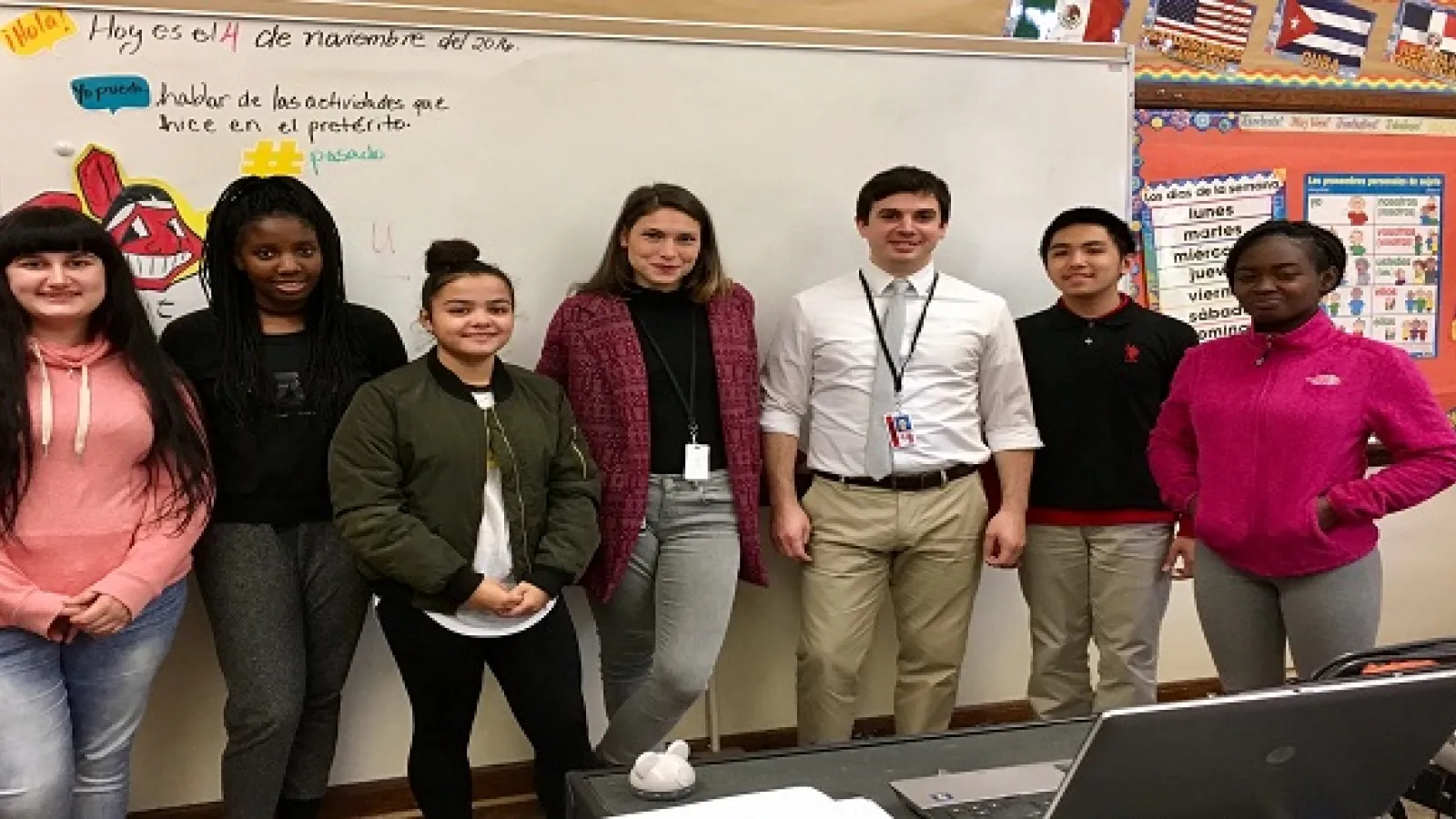 Greg Ormiston, Kathryn Metz and Columbus North International School Students