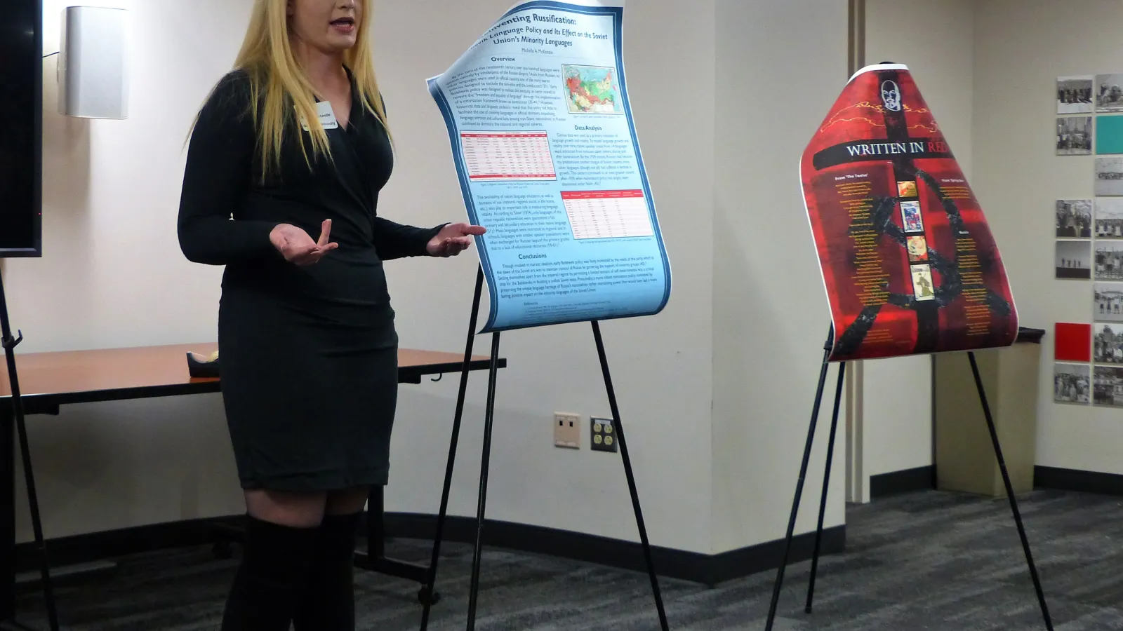 Michelle McKenzie presenting at the undergraduate poster forum