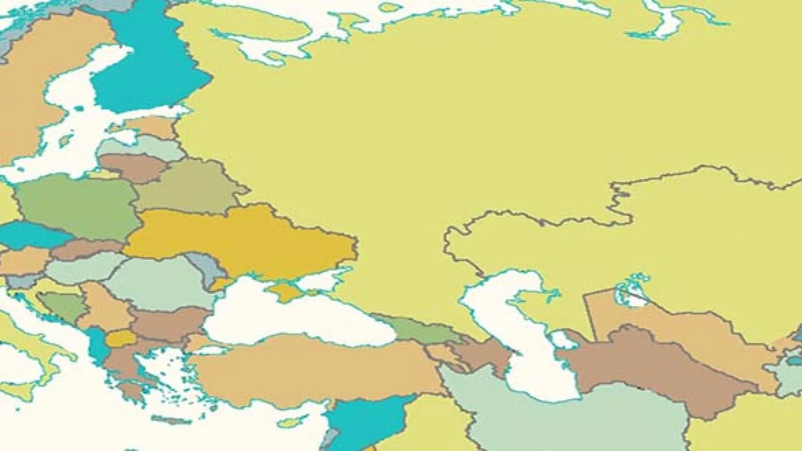 Map showing borders of countries in Eastern Europe