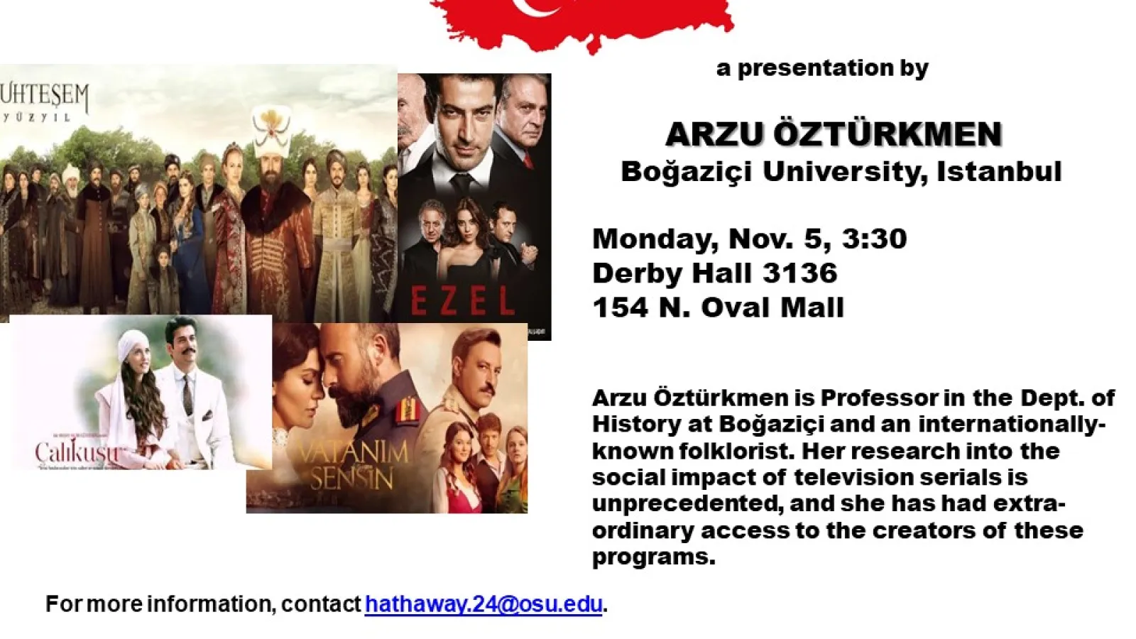 Flyer with screenshots from Turkish television