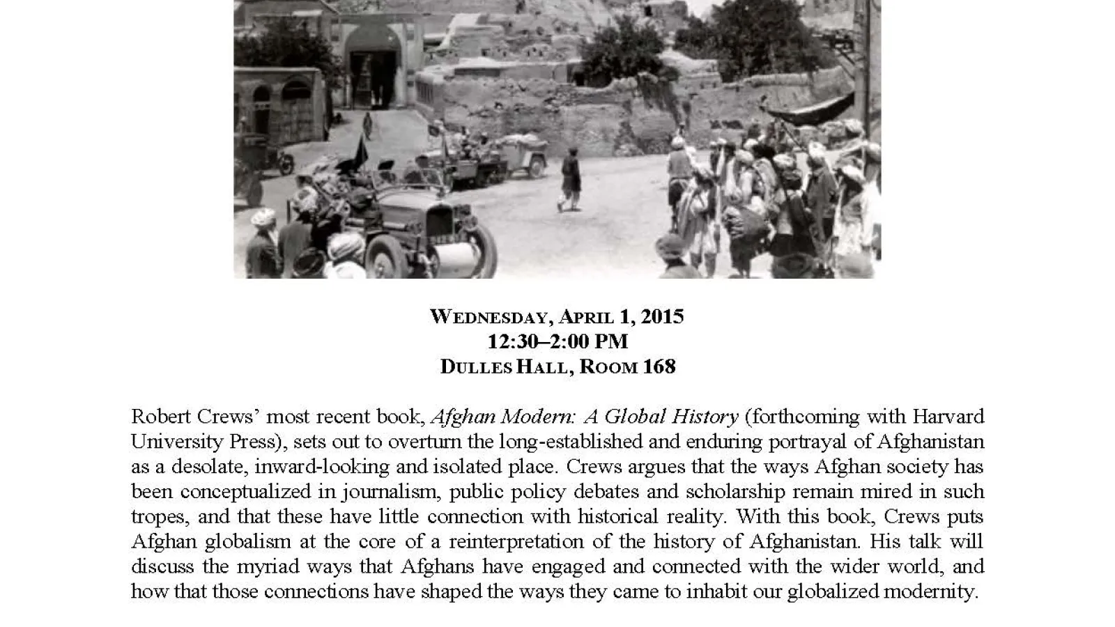 Crews' talk on Afghanistan