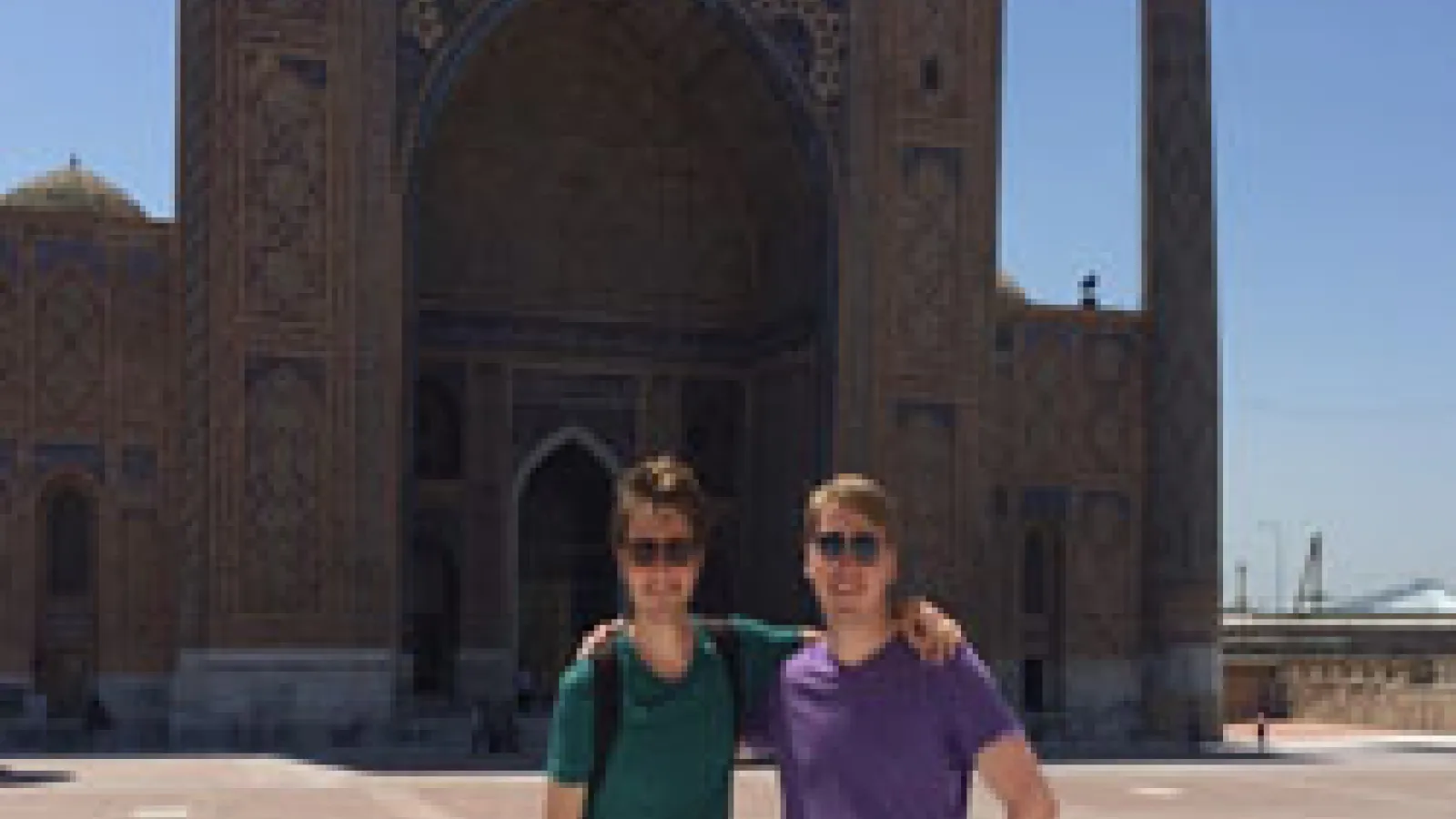 CSEES Student Will Bezbatchenko at the Registon in Samarqand, Uzbekistan