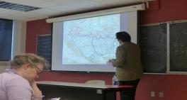 Dr. Hajdarpasic with a map of Bosnia Hajdarpasic and map of Bosnia