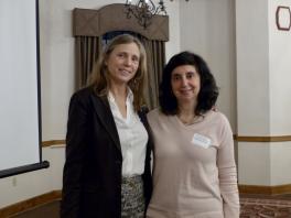 CSEEES Director Angela Brintlinger standing next to keynote speaker, Valeria Sobol 