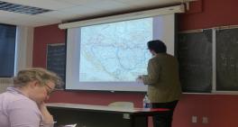 Dr. Hajdarpasic with a map of Bosnia Hajdarpasic and map of Bosnia