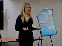 Michelle McKenzie presenting at the undergraduate poster forum