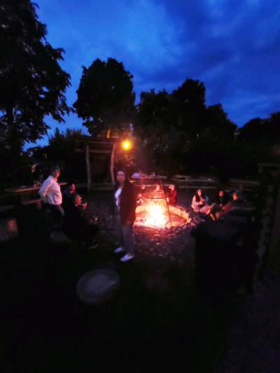 Bonfire at the field school in Giecz, Poland.