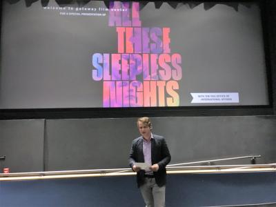 Daniel Pratt introduces the film "All These Sleepless Nights" 