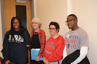 Amarilis Lugo de Fabritz with two Howard students and Anne Garrels at the 2017 Midwest Slavic Conference