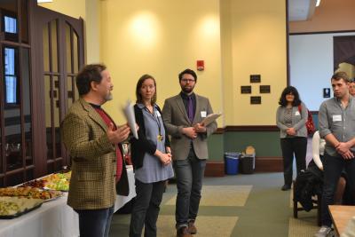 Brian Baer addresses the audience of university Russian Olympiada competitors 