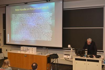 Michael Biggins delivers the SRI lecture at the Midwest Slavic Conference