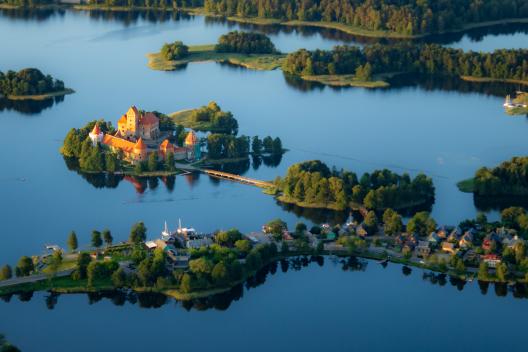 Aerial view of Trakai, Lithuania