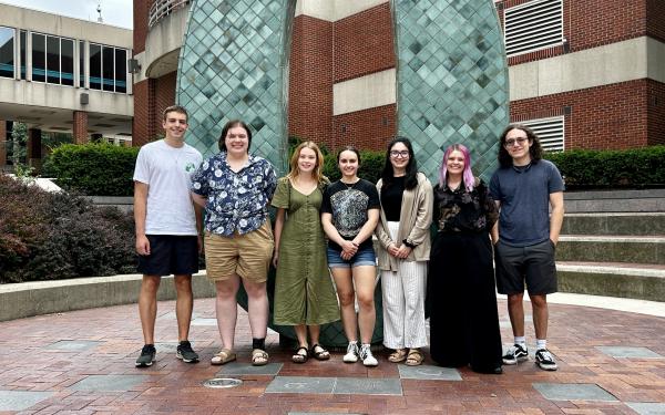 Left to right: Luke Bendick, Sascha Rohde, Sarah Hohman, Margot Hare, Devon Rancourt, Quinn Cline-Cook,and Liam Martin