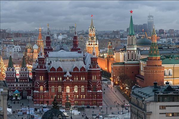 Red Square and Kremlin in Moscow, Russia in winter