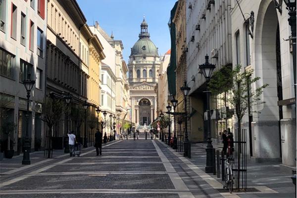 Empty street in Budapest