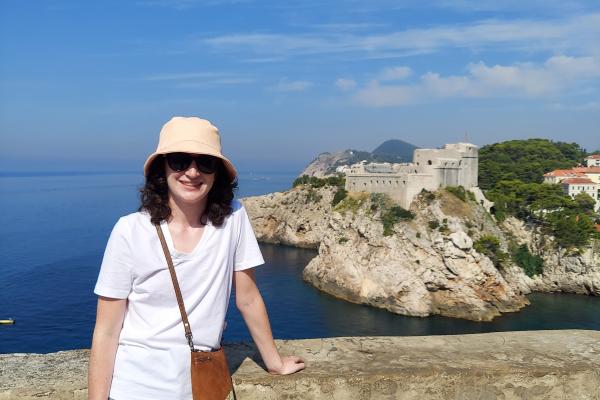 Shannon Curley walking the walls of Dubrovnik Old Town.