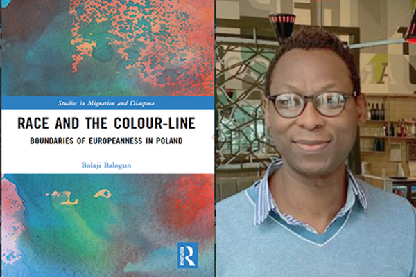 Left: Cover o Race and the Colour Line, Right: headshot of Bolaji Balogun