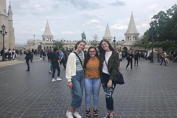 Previous study abroad students pose on their trip to Hungary and Poland