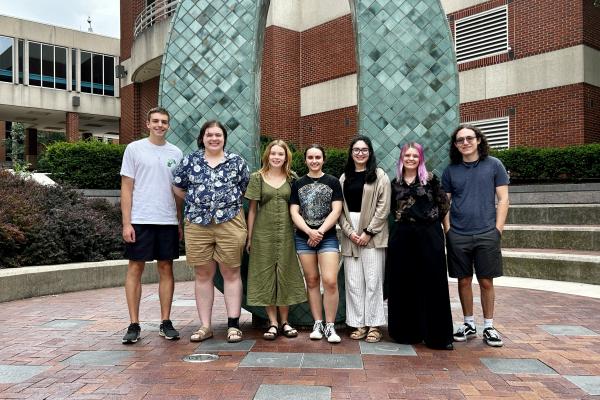 Left to right: Luke Bendick, Sascha Rohde, Sarah Hohman, Margot Hare, Devon Rancourt, Quinn Cline-Cook,and Liam Martin