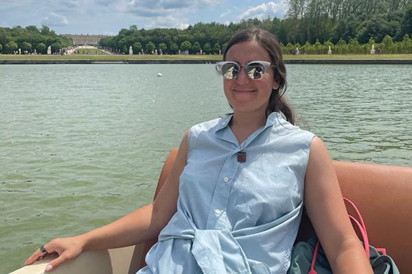 Eileen Kunkler relaxes on a boat