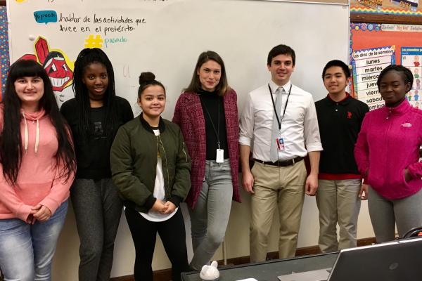 Columbus North International School students with Mr. Ormiston and Ms. Metz students and teachers