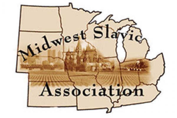 Midwest Slavic Association written over a map of the Midwest