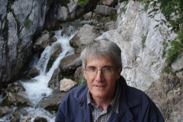 Michael Biggins at a waterfall