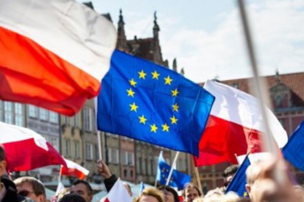 Polish and European Union flags Polish and European Union flags