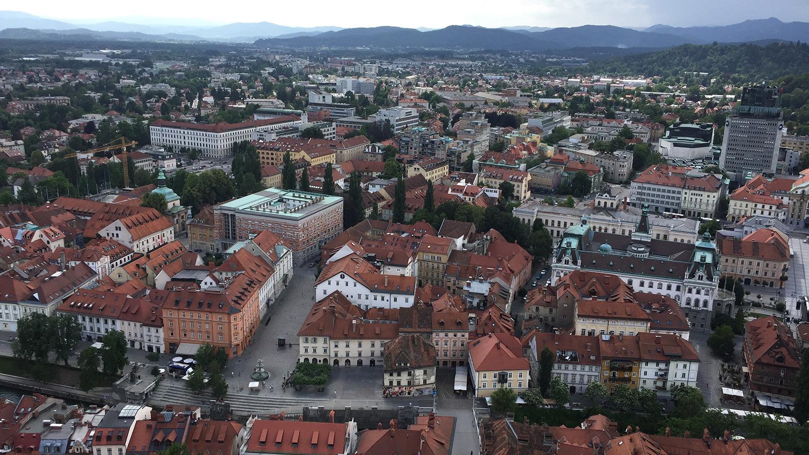 Aerial view of Ljubljana, Slovenia by Matthew Birkhold