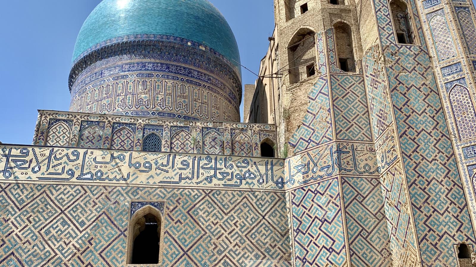 Bibi Khanym mosque- located in Samarkand, made by Tamerlane in the early 15th century.